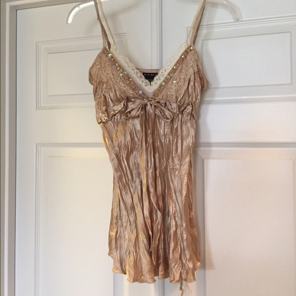 F.A.N.G Jr's Med Gold Spaghetti Strap Top