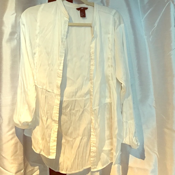 White Silk Button Down Shirt