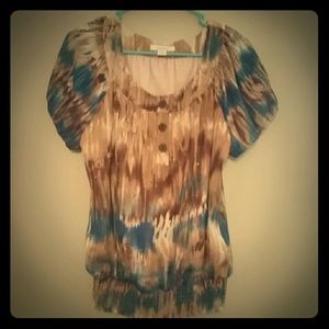 Dressbarn Brown/Blue Blouse
