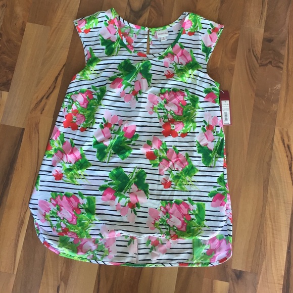 (NWT) Floral and Stripes Merona Top!