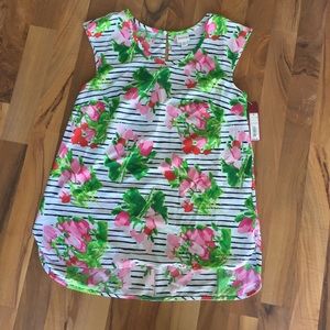 (NWT) Floral and Stripes Merona Top!