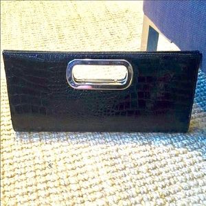 Giannini Black Croc Envelope Clutch