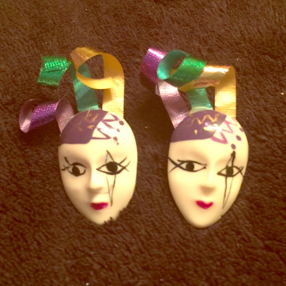 Mardi Gras Vintage Earrings