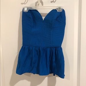 Parker Blue Peplum Top
