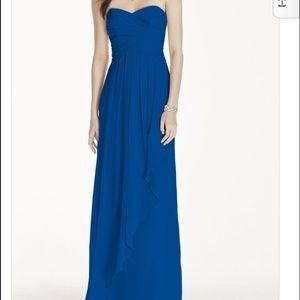Davids bridal Strapless Crinkle Chiffon dress