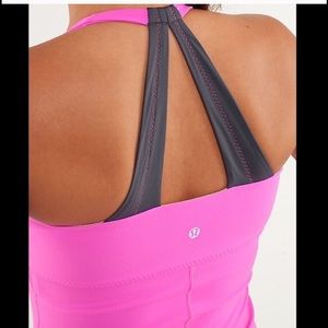 Lululemon Pink/Grey halter tank size 6