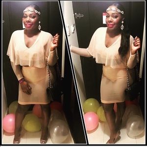 Nude sheer Two Piece