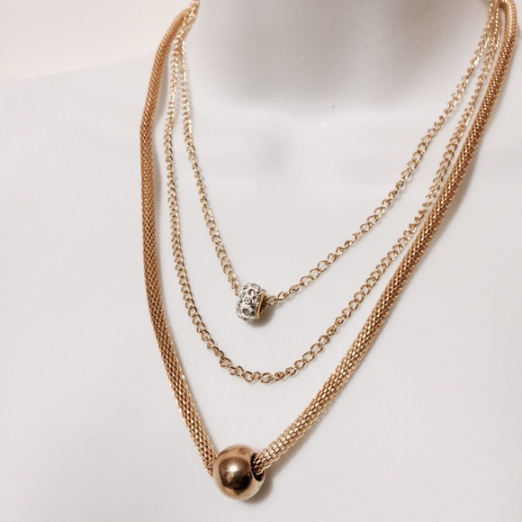 Triple The Fun Gold Necklace - Picture 3 of 4