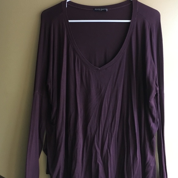 Brandy Maroon Oversized V Neck