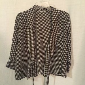 Black and white polka dot top