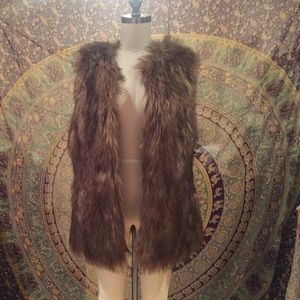 Brown fur vest
