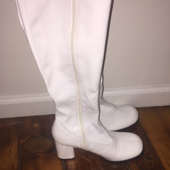 White 80s GoGo Boots