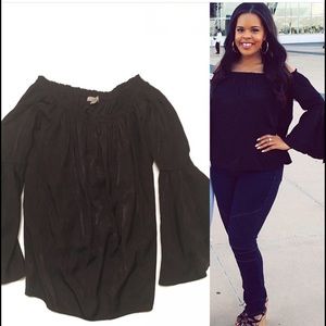 Black off shoulder top