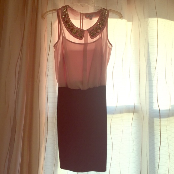 Light Pink and Black Formal Dress