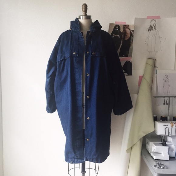Vintage Jackets & Blazers - Vintage Blue Denim Long Parka