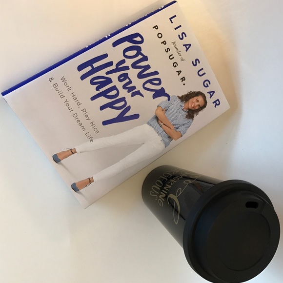 Power your Happy book and plastic travel mug