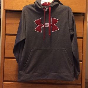 Red and gray underarmour hoodie