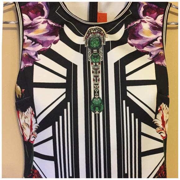 ❌SOLD❌ Clover Canyon Bodycon Scuba Art Deco Dress - Picture 4 of 4