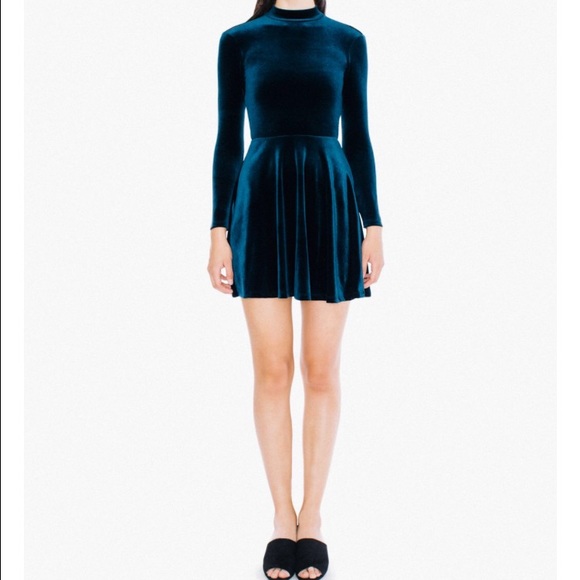 Long sleeve skater dress velvet