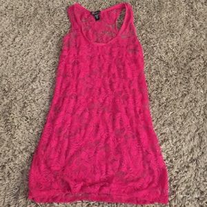 Pink lace tank