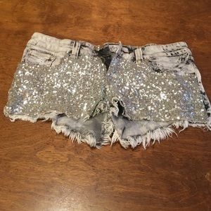 Women's day trip sequin shorts