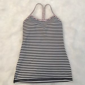 Lululemon striped Y tank Size 6