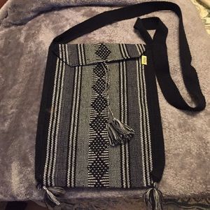 Black and white cross body bag