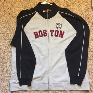 Men's zip up sweatshirt. BOSTON