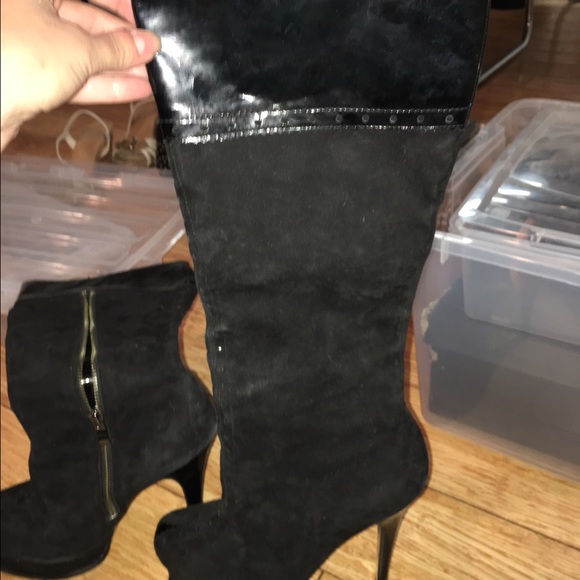 BEBE platform knee-high boots leather size 8