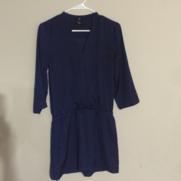 H&M Silk Navy Dress
