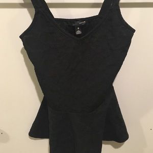 AQUA black peplum tank top