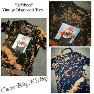 Distressed, bleached tshirt "I need love"