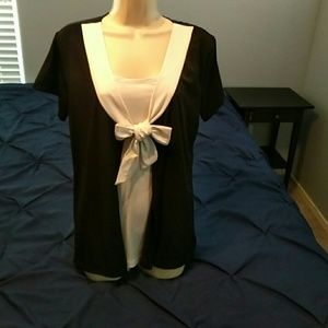 Mock two piece look ladies top