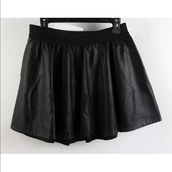 Armani Exchange Black Faux Leather Skirt