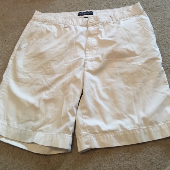 White Khaki Shorts - Picture 1 of 2