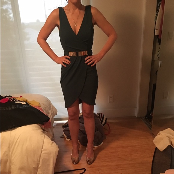 This is a just me, Green mid length dress size 4