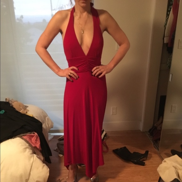 Red Halter dress size 4 never worn