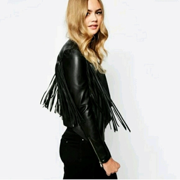 ⭐ Fringe Leather Jacket
