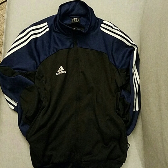Men's blue and black soccer jacket