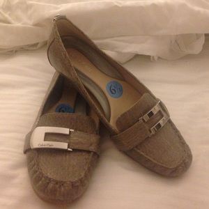 Calvin Klein grey "gator" loafers