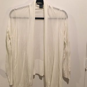 BCBG light cream open cardigan