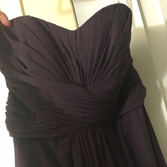 David's bridal long chiffon dress PLUM - Picture 4 of 4