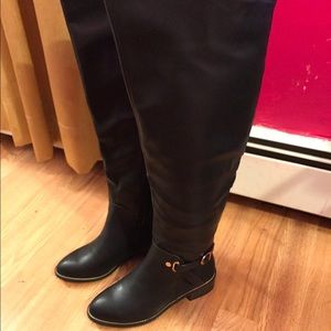 Black knee high boots