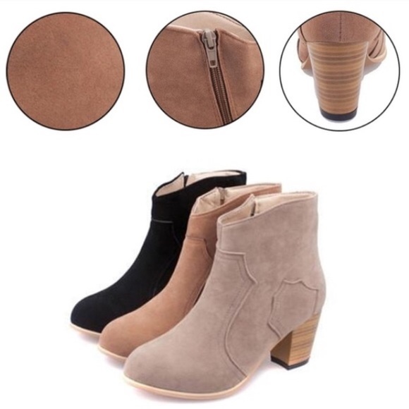 Vegan Suede Ankle Booties - Picture 2 of 4