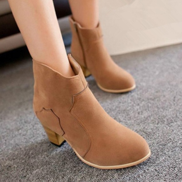 Vegan Suede Ankle Booties - Picture 3 of 4