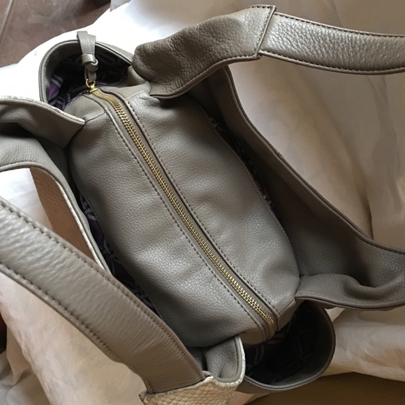 Perlina Bags | Nwt Perlina Brown And Gray Leather Crossbody  Perlina Grey Colorblock leather Hobo purse