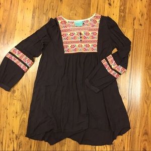Embroidered Peasant Tunic Dress