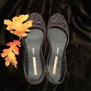 Sparkly pewter Melissa flats