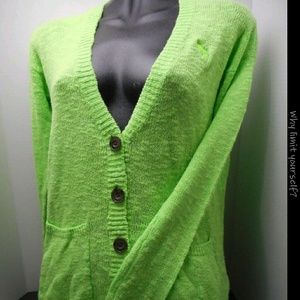 Abercrombie & Fitch neon green thin sweater