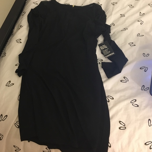 Express dress mesh cut outs (L) black
